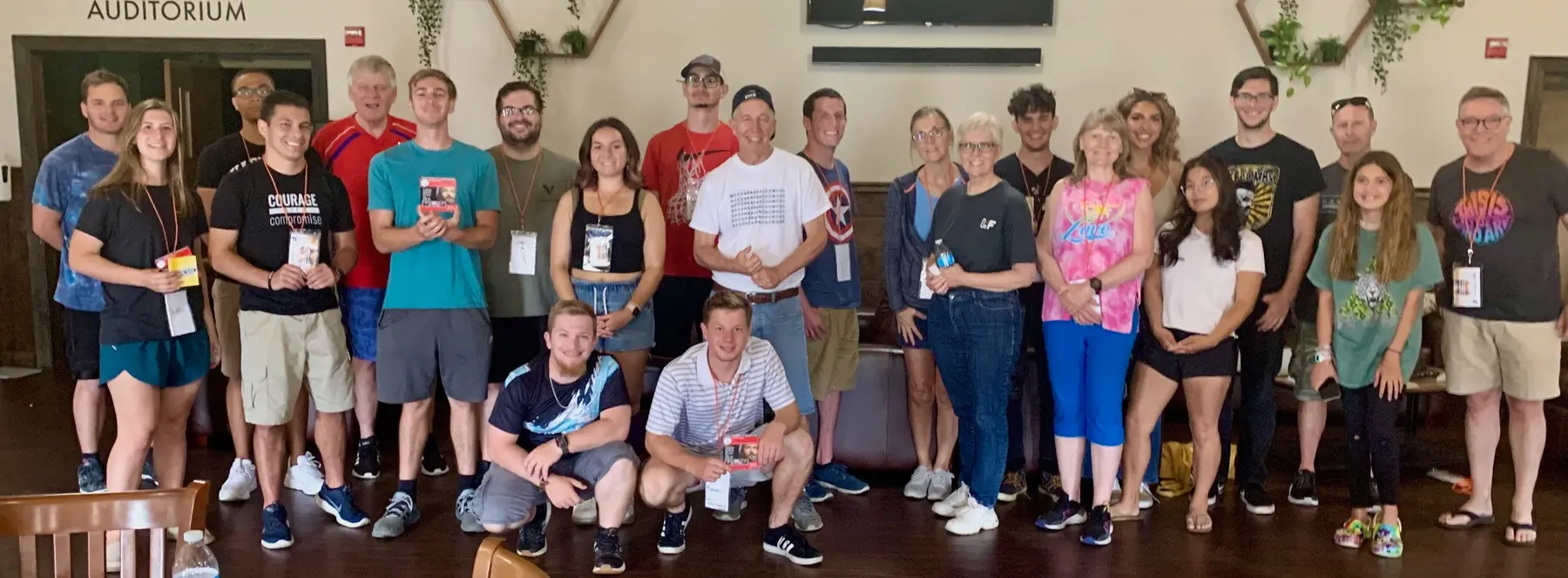 A multigenerational Bible distribution team gathered in Somers Point