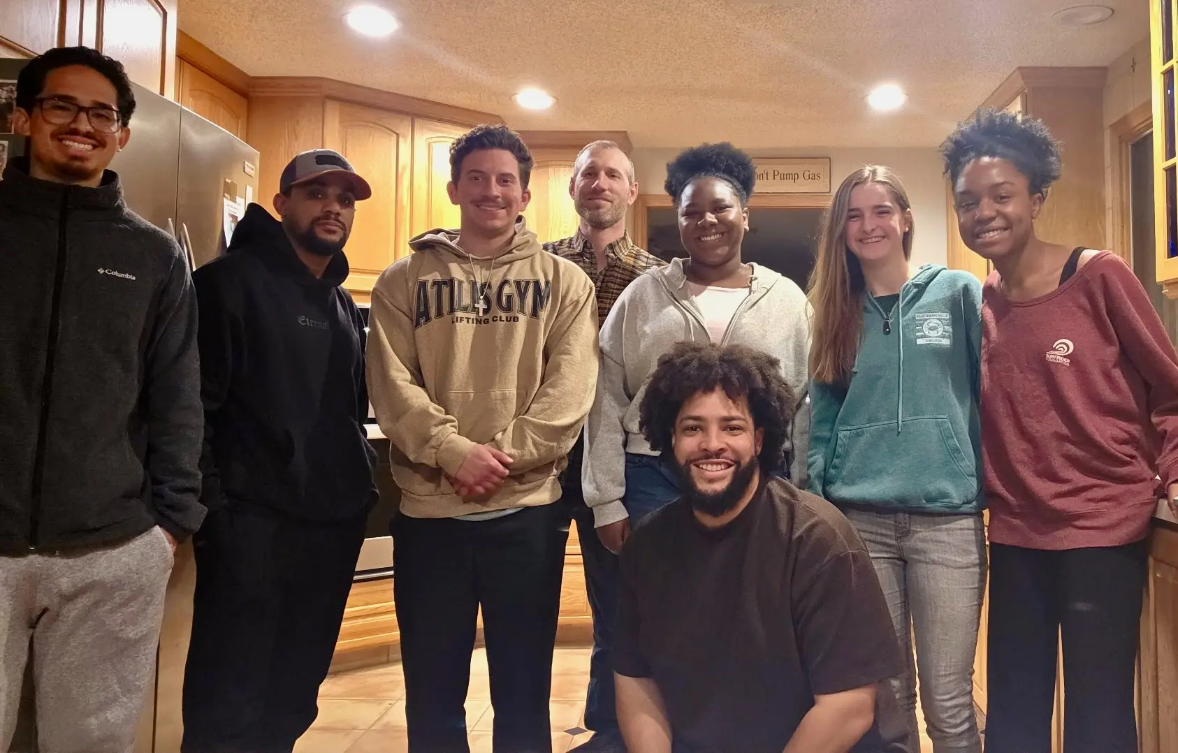 The Stockton Christian Fellowship student leadership team gathered in a home